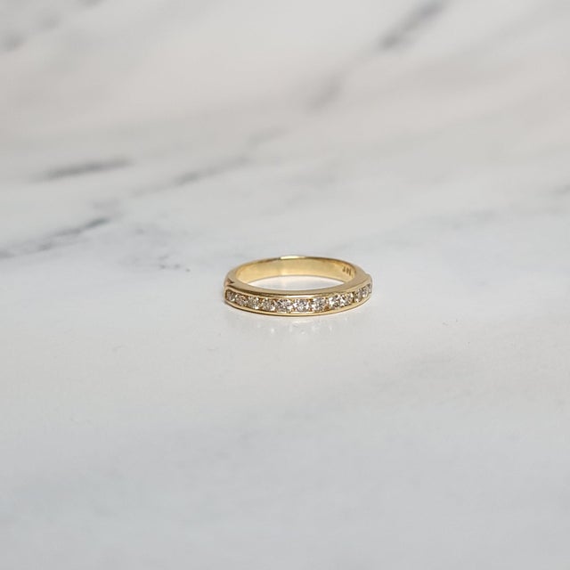 3MM Half Carat Diamond Wedding Band, Size 7 For Sale - Image 4 of 5