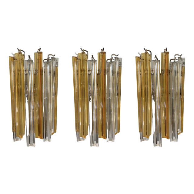 Murano Glass Wall Lamps, Set of 3 For Sale