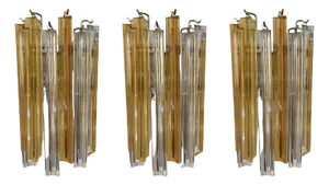 Murano Glass Wall Lamps, Set of 3