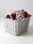 This is a vintage white storage basket. The large braided wood basket features double handles. Ideal for storing linens,...