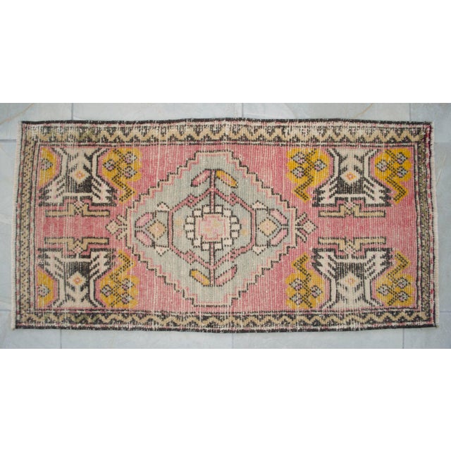 Hand Knotted Door Mat, Entryway Rug, Bath Mat, Kitchen Decor, Small Rug, Turkish Rug - 1′7″ × 3′2″ For Sale - Image 10 of 11
