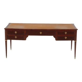 Quality French Mahogany Leather Top Writing Desk Circa 1890. For Sale