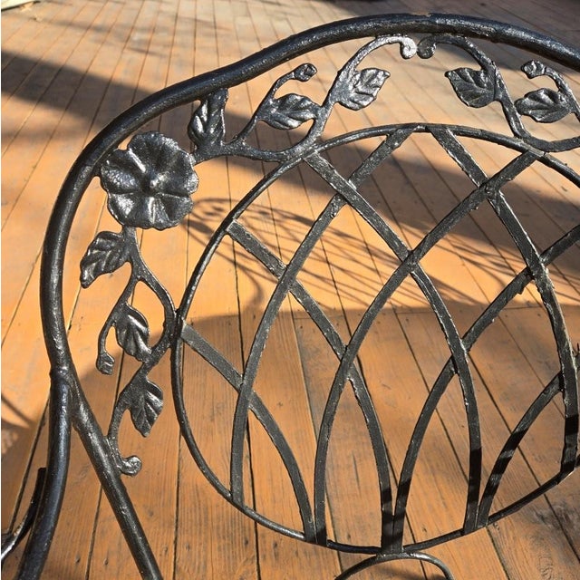 Vintage Wrought Iron Outdoor Table With Glass Top and 6 Chairs For Sale - Image 14 of 14