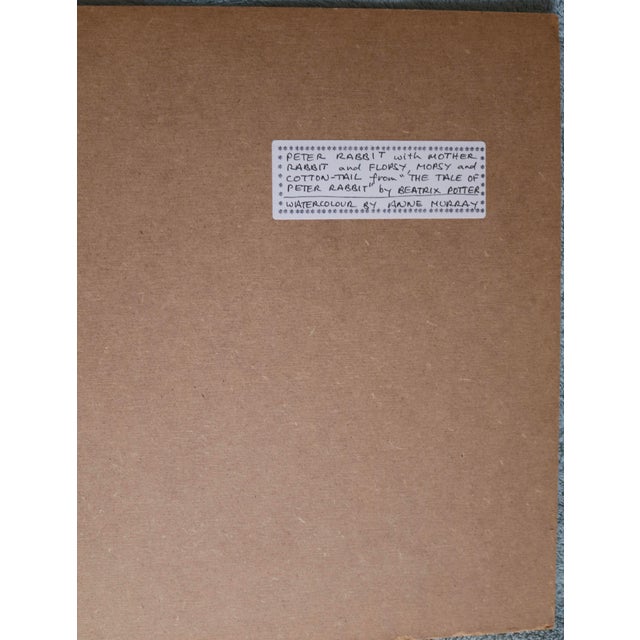 English Late 20th Century Peter Rabbit Scene Original Watercolor by Anne Murray For Sale - Image 3 of 3