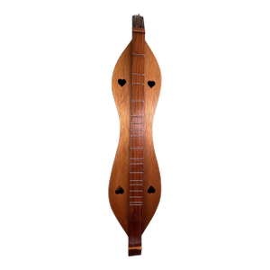 Vintage Handmade Hourglass Mountain Dulcimer With Heart Cutouts & Music Books