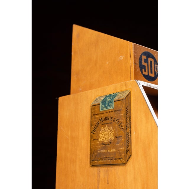 Wood Vintage Phillip Morris Wooden Point-of-Sale Countertop Display For Sale - Image 7 of 9