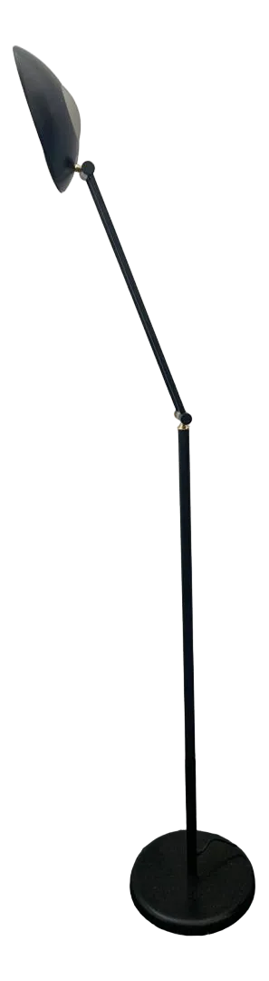 Adjustable Floor Lamp with Brass Details