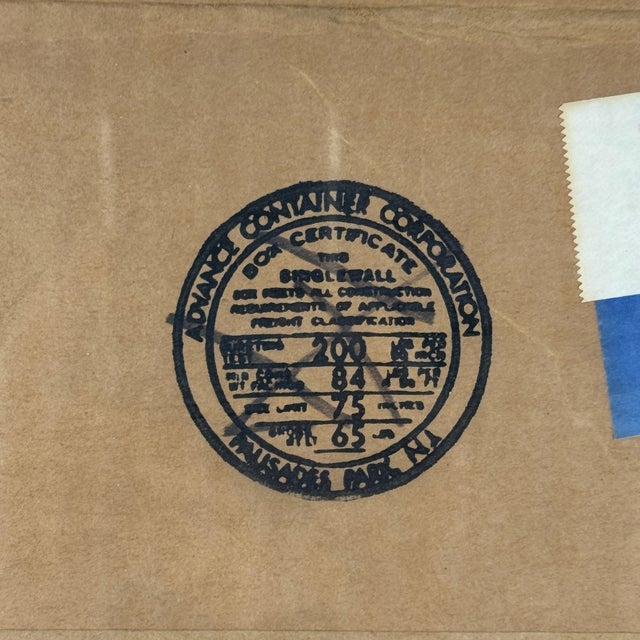 1980s Salvaged Framed Chaim Gross Shipping Parcel Label With Personal Note on Back, Ephemera For Sale - Image 5 of 8