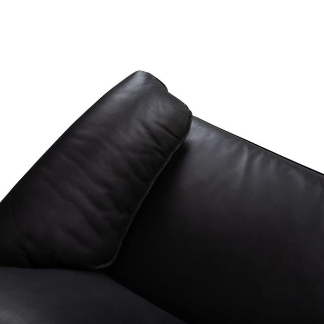 Leather Three-Seater Black Bora Sofa from Leolux For Sale - Image 5 of 12