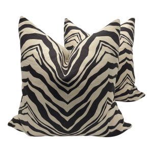 Designer Zebra Pillows- A Pair
