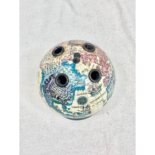Vintage Old World Globe Pen and Pencil Holder For Sale - Image 9 of 11
