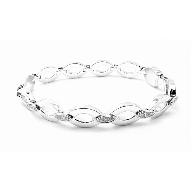 Cartier 18K White Gold Diamond Diadea Link Bracelet Certificate For Sale In Philadelphia - Image 6 of 11