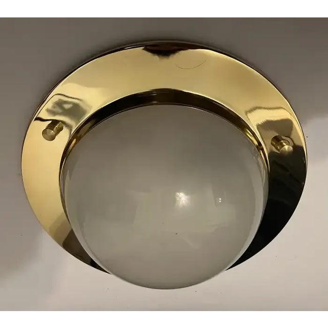 Nautical Azucena 1960 Luigi Caccia Dominioni Italian Mid Century Flush Lamp For Sale - Image 12 of 12