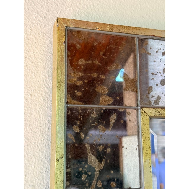 Glass Antique Faceted Mirror For Sale - Image 7 of 15