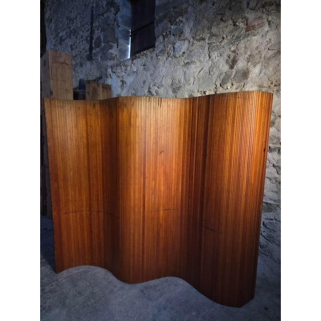 Industrial Pitch Pine Room Divider Screen, 1920s For Sale - Image 3 of 18