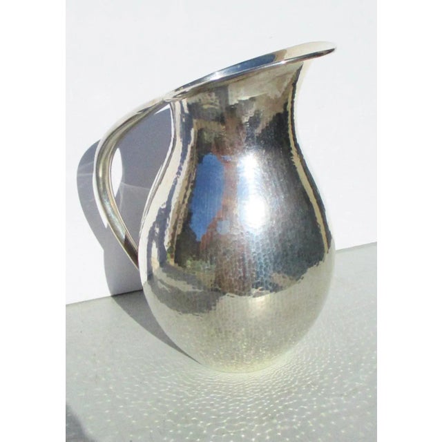 1950s Vintage Handmade Italian Silver Pitcher For Sale - Image 4 of 9