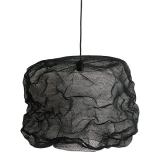 21st Century Handcrafted Knitted Lamp Cloud in Black Color, D60cm For Sale