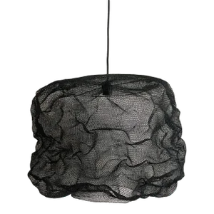 21st Century Handcrafted Knitted Lamp Cloud in Black Color, D60cm