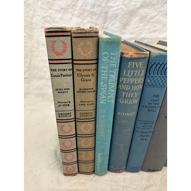 Group of 9 Assorted Antique Shades of Blue Books For Sale In Palm Springs - Image 6 of 6