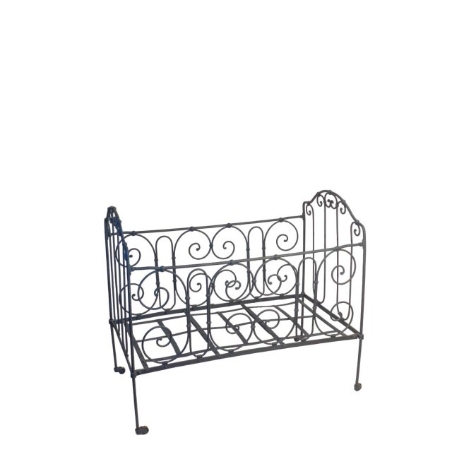 Gray Antique Gray Wrought Iron Children's Bed, 1890s For Sale - Image 8 of 8