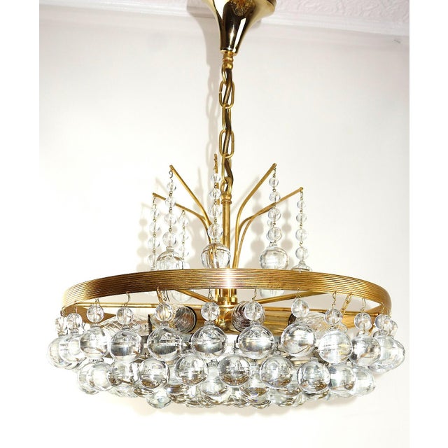 Brass and Glass Drop 8-Light Chandelier from Christoph Palme, 1960s, in Very Good conditions. Designed 1960 to 1969 This...