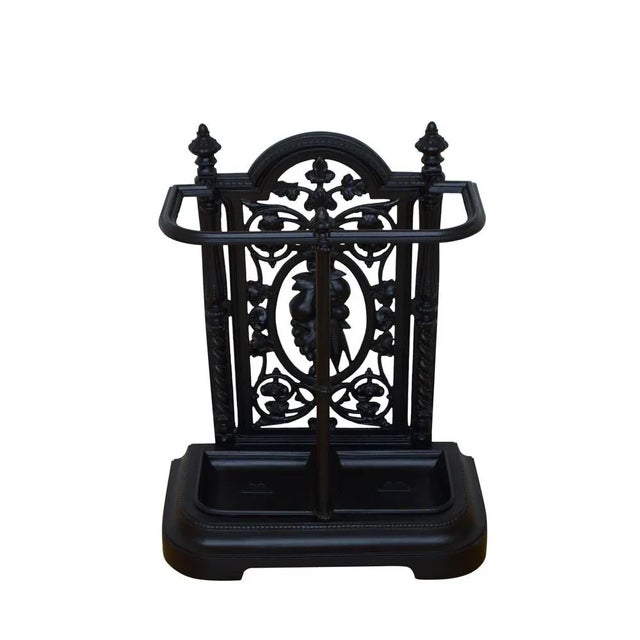 Black English Victorian Cast Iron Umbrella Stand, 1880s For Sale - Image 8 of 8
