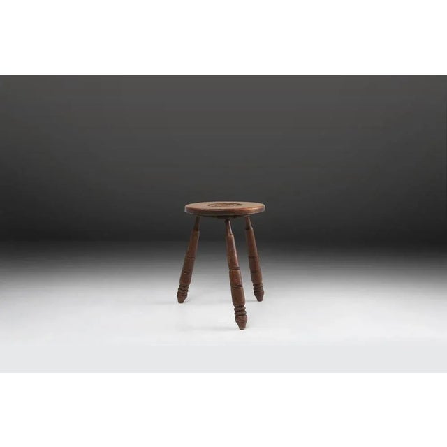 Mid-Century Modern Vintage Brutalist Stool, 1960s For Sale - Image 3 of 9