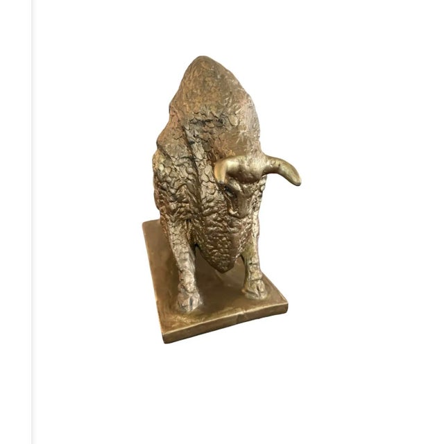 Gold Austin Productions Bull Sculpture, 1968 — Brutalist Mid-Century Modern, Gold Finish For Sale - Image 8 of 12