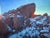 Sudden Drop in Temperature by Judd Mercer | Oil On Panel Rocky landscape with snow and sunset light. For Sale