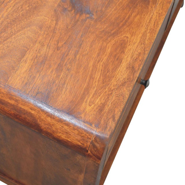 Chestnut-Finish Mango Wood Curved Coffee Table For Sale - Image 4 of 8