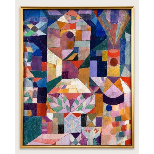 Paul Klee Burggarten art print featuring colorful geometric architecture, professionally reproduced from the original 1919...
