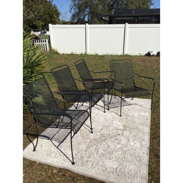 Mid-Century Style Outdoor Square Table & 4 Chairs For Sale - Image 12 of 12