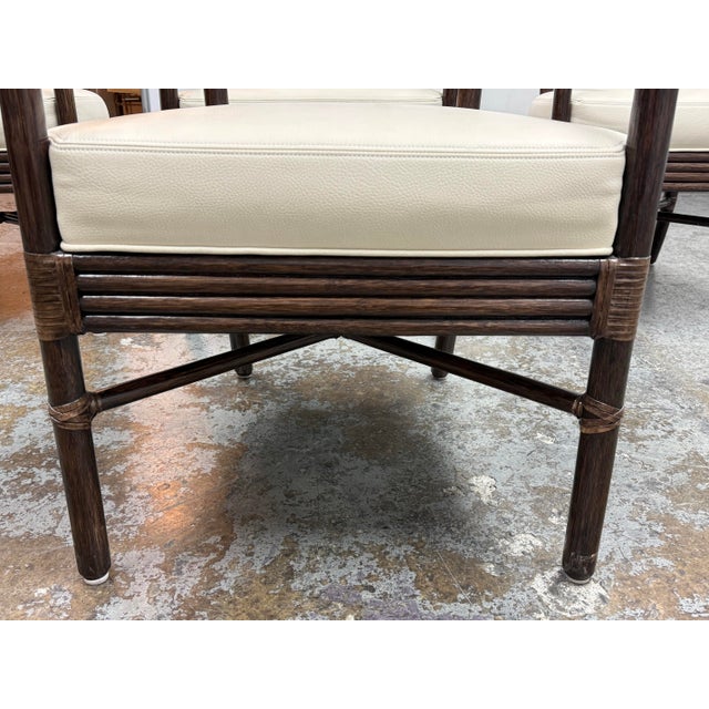 Off-white Orlando Diaz-Azcuy for McGuire Furniture Scala Dining Arm Chairs, Set of Four For Sale - Image 8 of 12