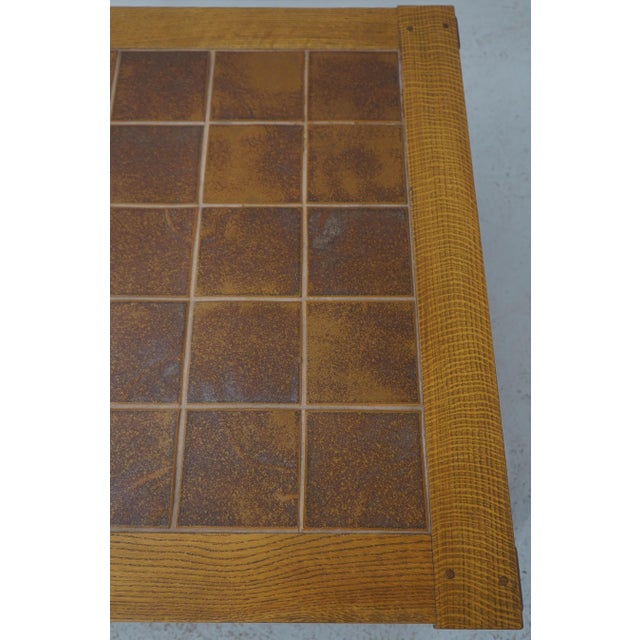 Stickley Mission Oak Tile Top Coffee Cocktail Table For Sale In Philadelphia - Image 6 of 14