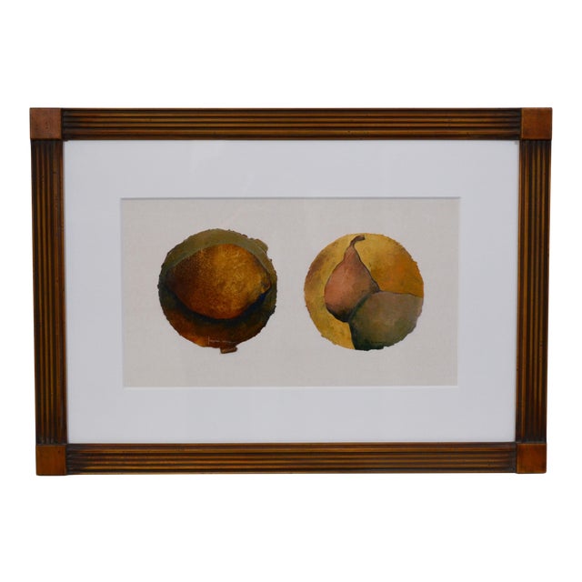 Small Oil Painting of Pears on Paper For Sale