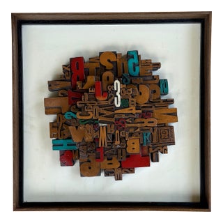 Mid Century Cube Wall Art AlphaSculp Sheldon Rose For Sale