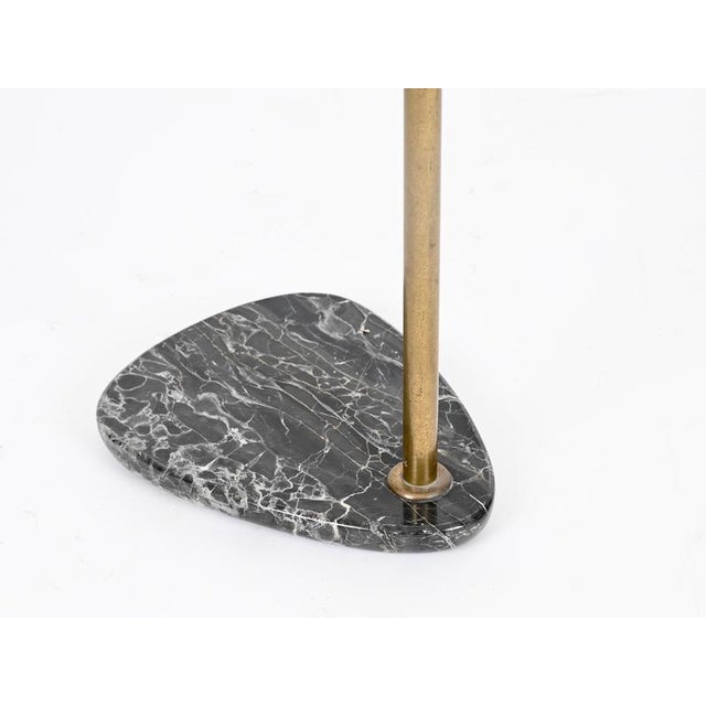 Italian Art Deco Brass and Black Marble Towel Stand in the style of Gio Ponti, 1920s For Sale - Image 11 of 13