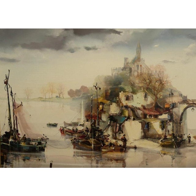 Jorge Aguilar-Agon, Seascape, 1982, Oil Painting on Canvas, Framed For Sale - Image 4 of 16