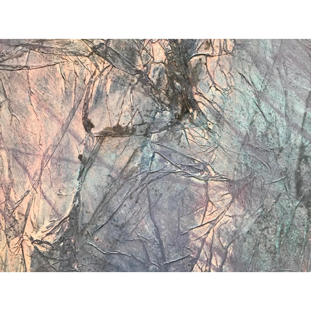 Patricia Zippin "Moon View VIII" 1980s Mixed Media 24"x 16", unframed Titled, signed, materials, and dimensions in pen on...