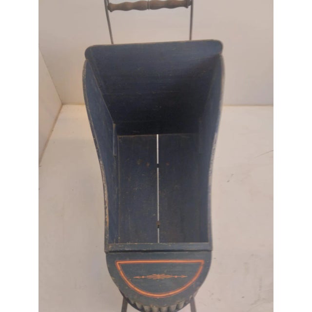 Vintage Black Wood Sled For Sale - Image 9 of 10