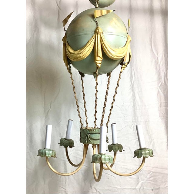 French Antique 1930's French Hot-Air Balloon Chandelier For Sale - Image 3 of 11