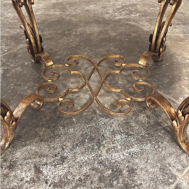 Italian Gilt Iron Régence Style Oval Marble Top Coffee Table For Sale - Image 15 of 17