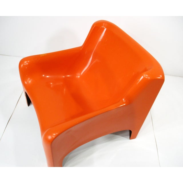 Orange Vico Magistretti Italian Styled Space Age Lounge Chair For Sale - Image 8 of 10