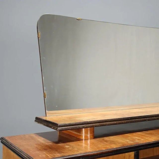 Vintage Walnut Veneer Sideboard with Mirror, Italy, 1960s For Sale - Image 3 of 12