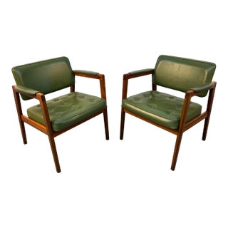 Mid-Century Pair of Svegards Markaryd Scandinavian Arm Chairs For Sale