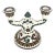 Vintage Hand Painted Ceramic Two Arm Candleholder For Sale