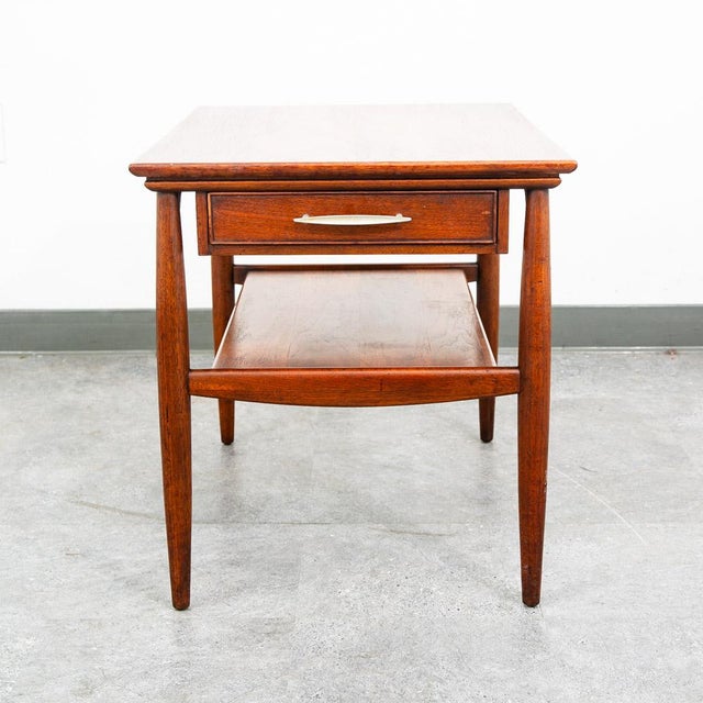 Mid Century Modern Nightstands End Side Table Drawer Walnut Vintage Hekman Shelf For Sale In Sacramento - Image 6 of 12
