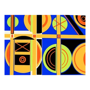 1970s Maxwell Jarvis Abstract Geometric Lithograph