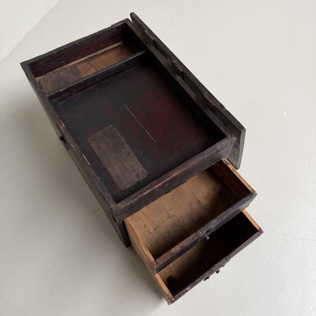 Black Japanese Bunko Writing Chest, 1900s For Sale - Image 8 of 15