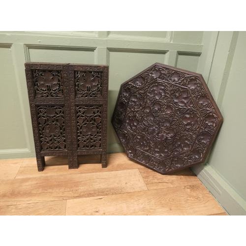 1950s Mediterranean Collapsable Carved Occasional Table, 1950 For Sale - Image 5 of 7